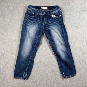 BKE Stella Jeans Women's 26 Slim Fit Low Rise Capri Denim‎ Cropped Distressed